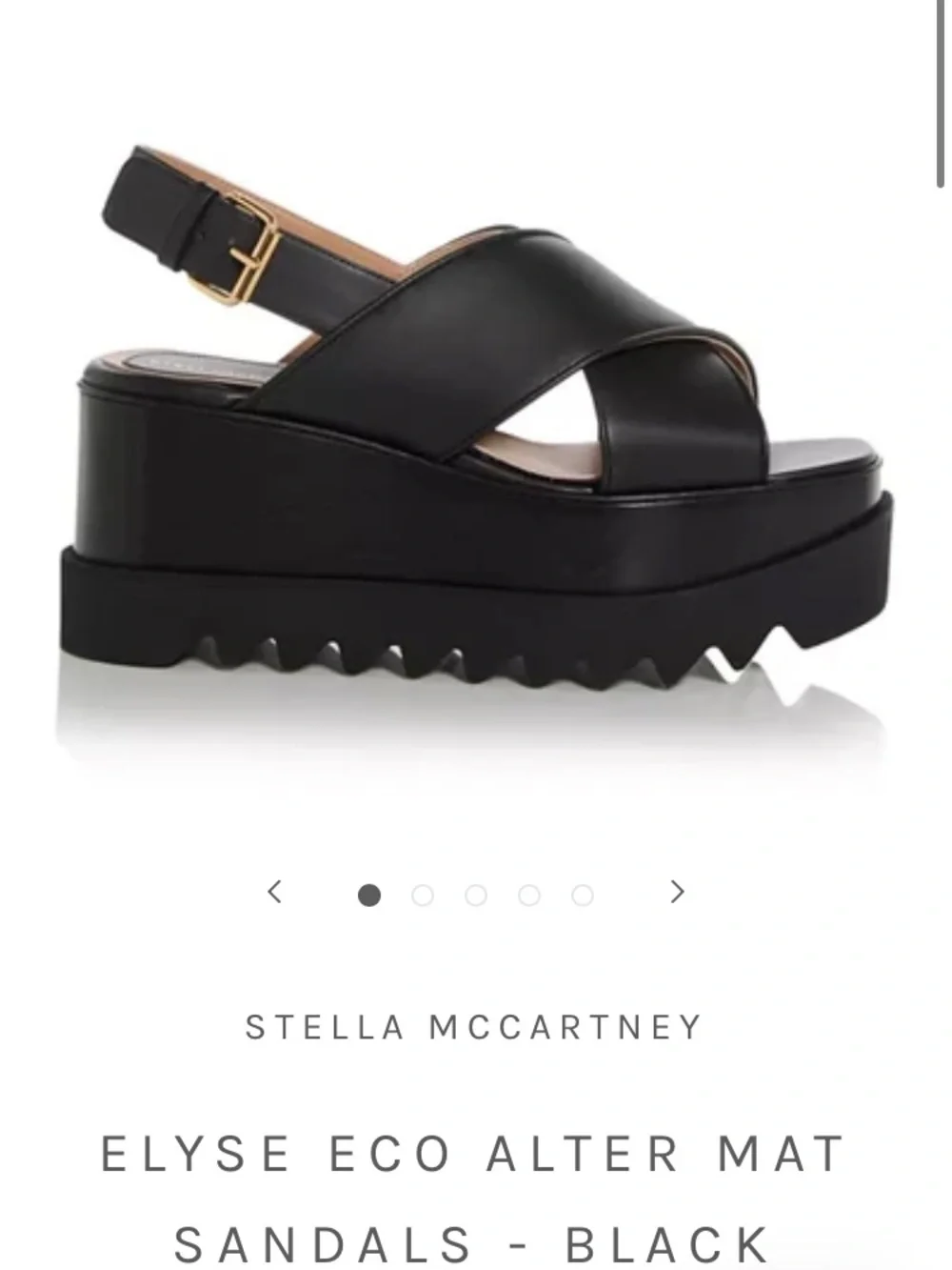 Stella McCartney “ELYSE” Black Crisscross Platform Slingback Sandals Sz 8.5